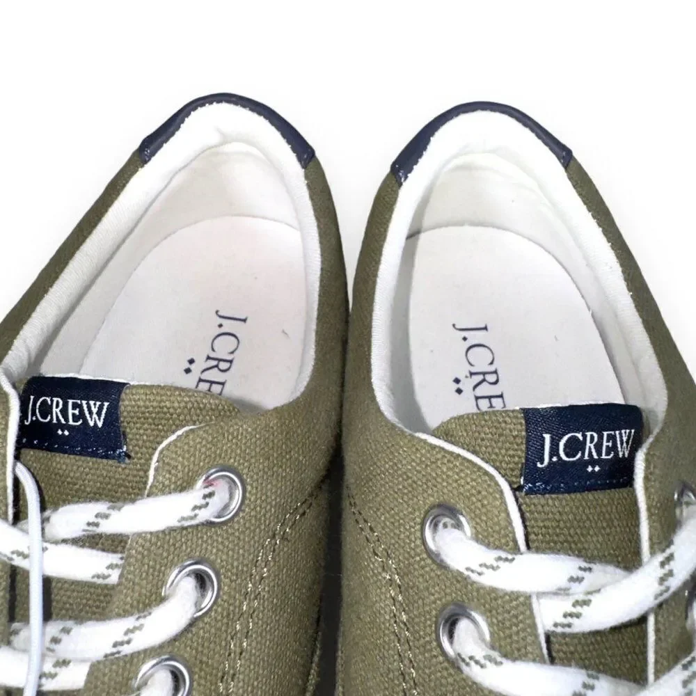 J. Crew Explorer Canvas Casual Sneakers Olive‎ Green AW265 Men's 7 Women's 9